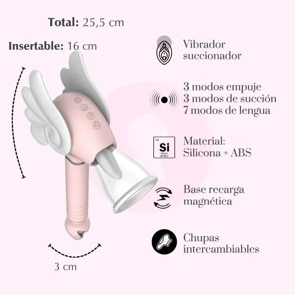 Exclusivo Sakura Vibrador Con Lengua Estimulante Para Pezones y Clitoris y Dildo Con Movimiento