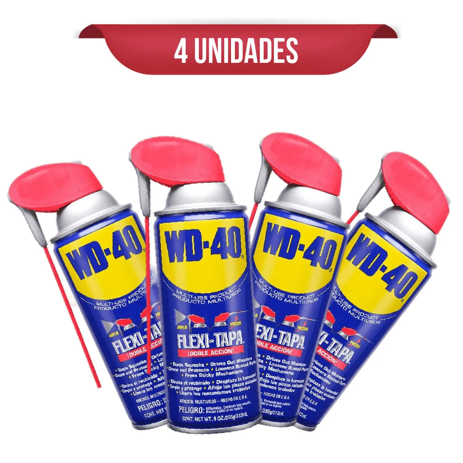 Lubricante Multipropósito WD-40® Flexi Tapa 303 ml X4 UND