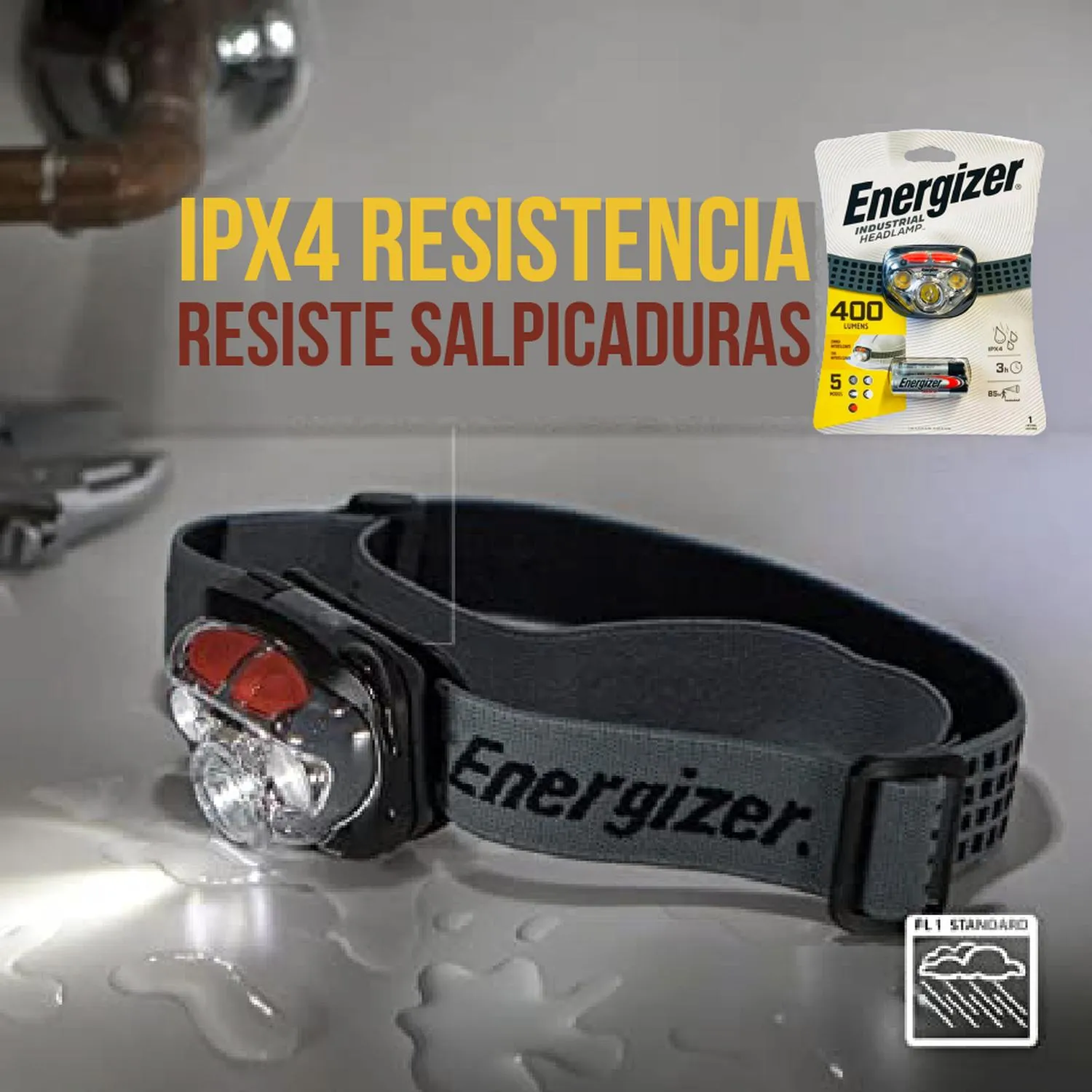 Linterna Manos Libres 400 Lumens Energizer x1 Und