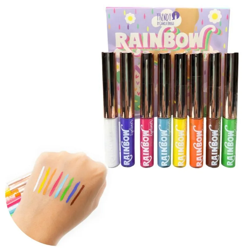 Kit x8 Delineadores Rainbow Matte Trendy