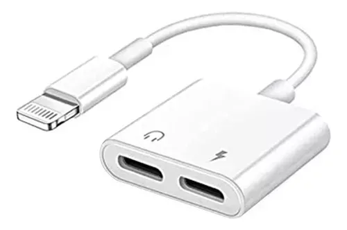 Adaptador Dual Lightning Audífonos Carga Compatible iPhone