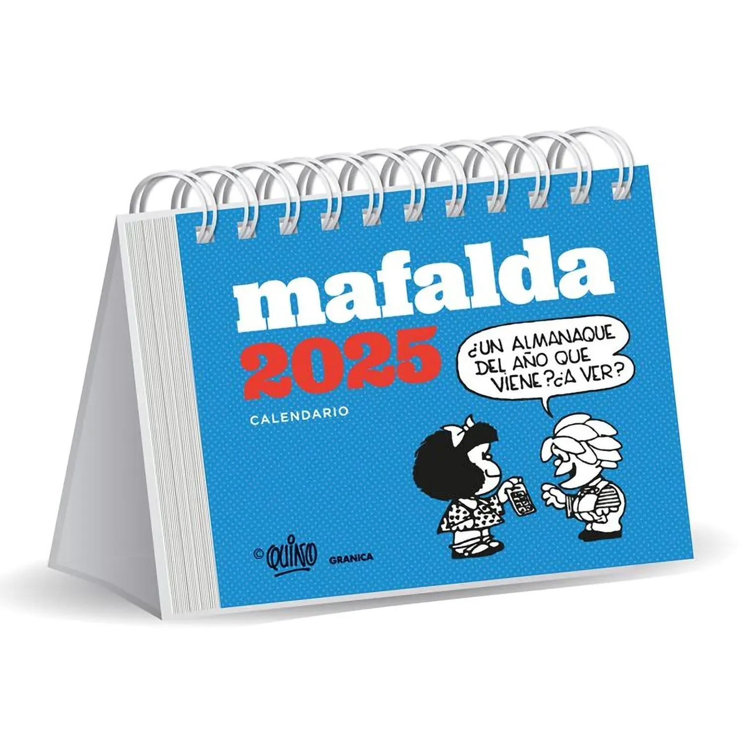 Mafalda 2025. Calendario Escritorio. Turquesa