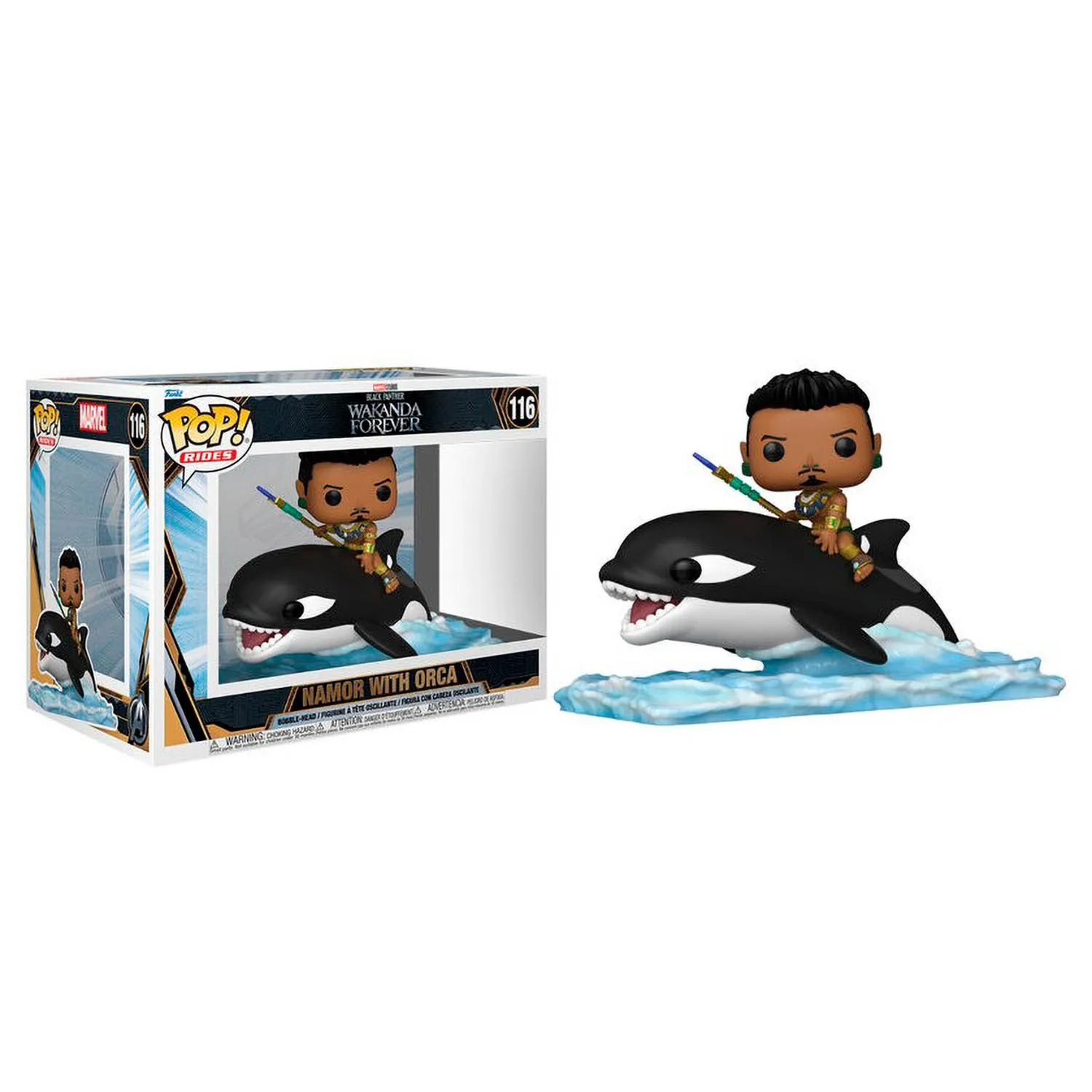 Funko Pop Rides. Wakanda Forever. Namor With Orca # 116