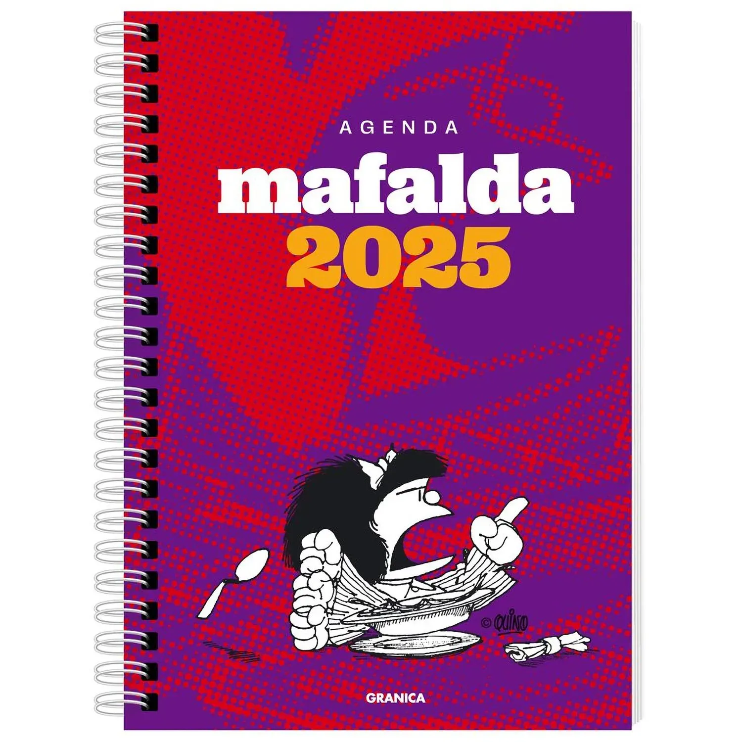 Agenda Mafalda 2025. Anillada Feminista Violeta Rojo