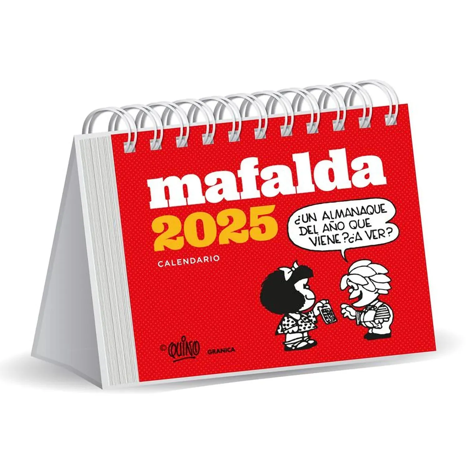 Mafalda 2025. Calendario Escritorio Rojo