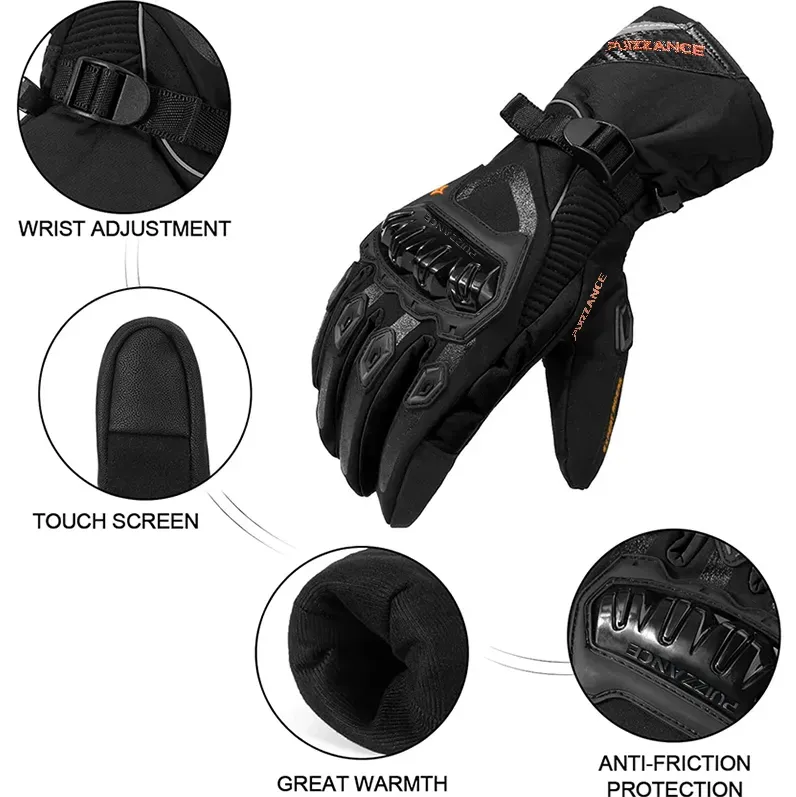 Guantes Impermeable 100% Puizzance Caña Larga Negro 