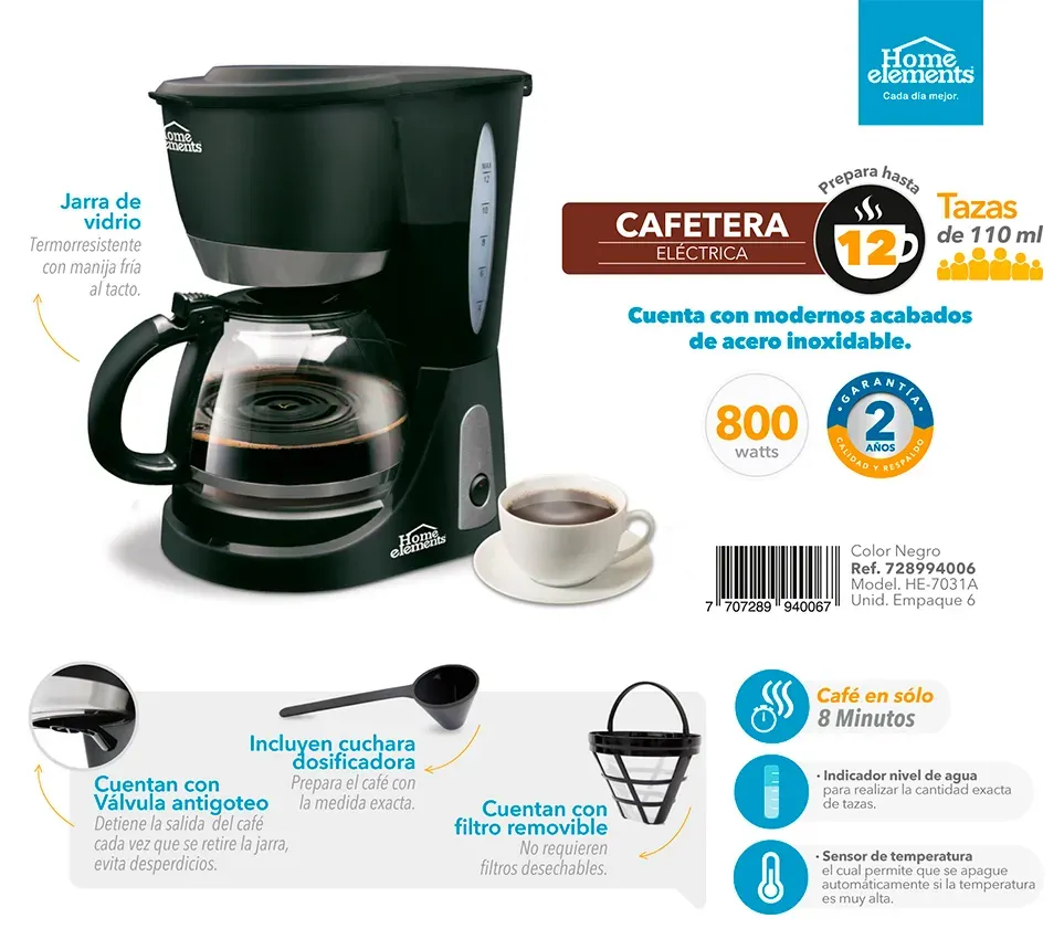 Cafetera 12 Tazas ( Jarra De Vidrio)