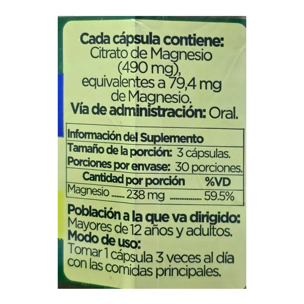 Citrato De Magnesio 90 Capsulas - Botanitas