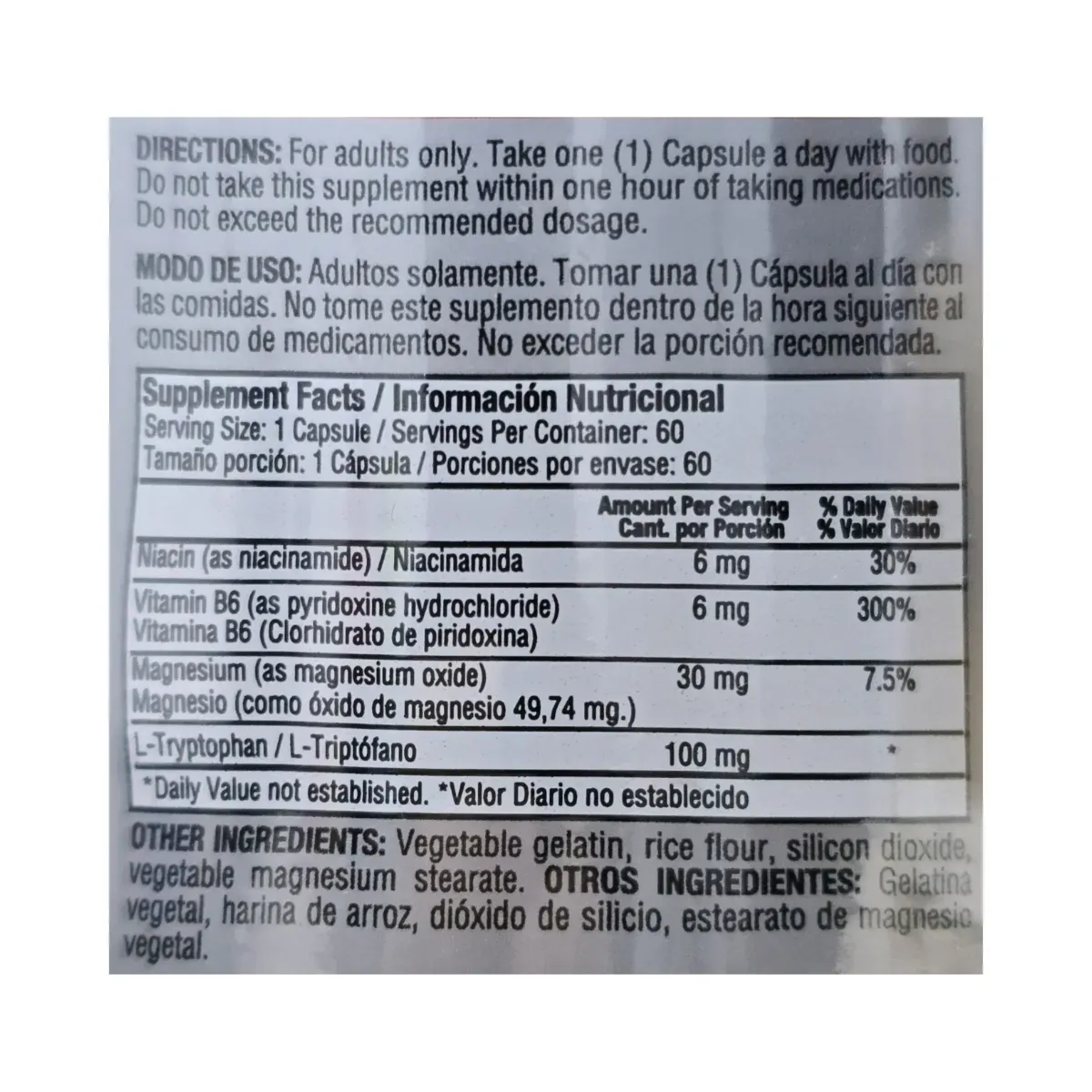 Tryptophan 5-HTP 100mg x60 Capsulas - Healthy America