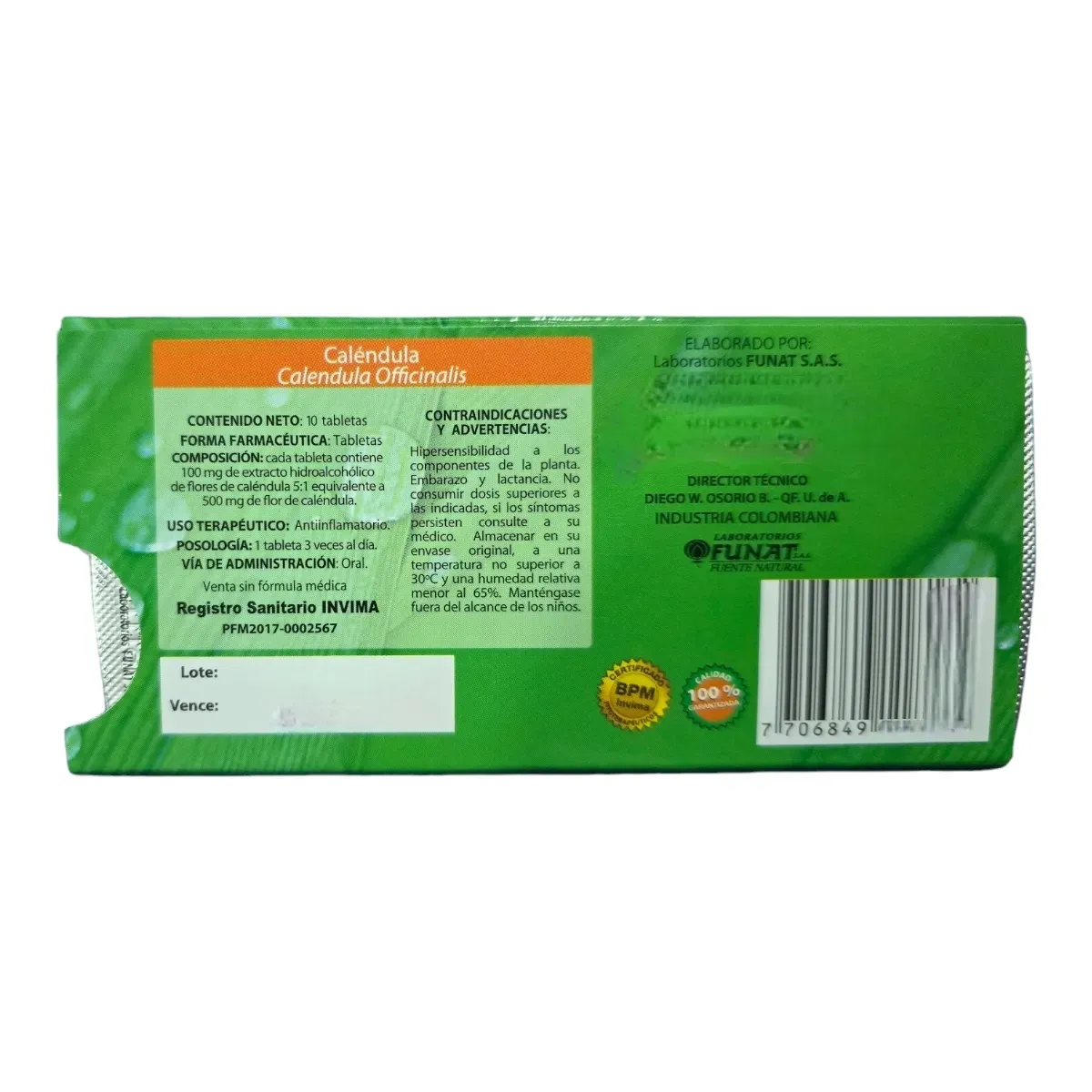 Antax calendula masticable 10 tabletas - Funat