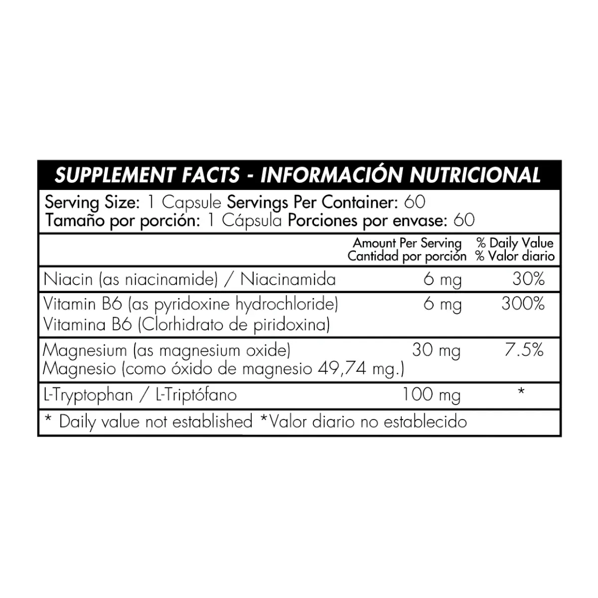 Tryptophan 5-HTP 100mg x60 Capsulas - Healthy America