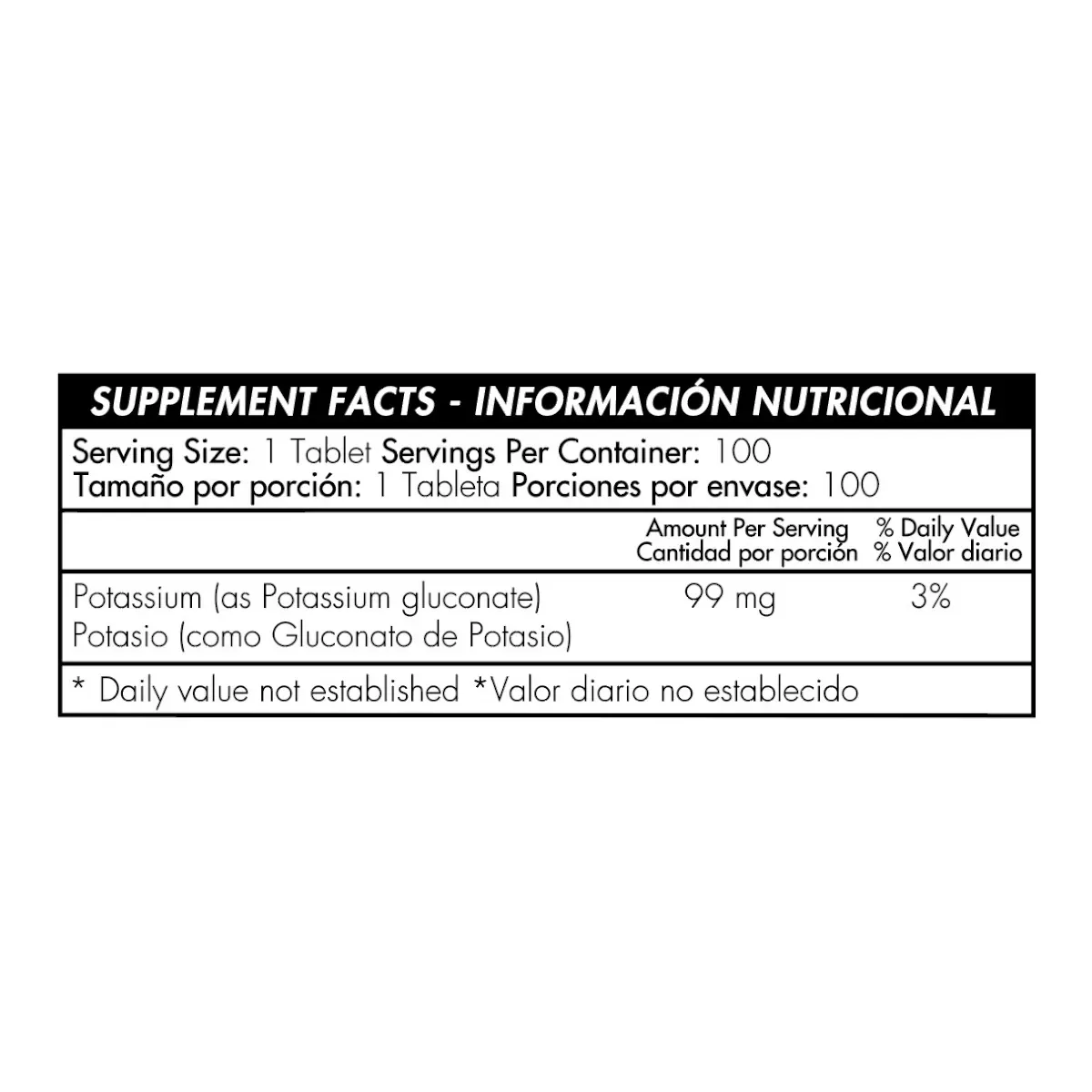  Gluconato Potassium 99mg X100 Healthy America