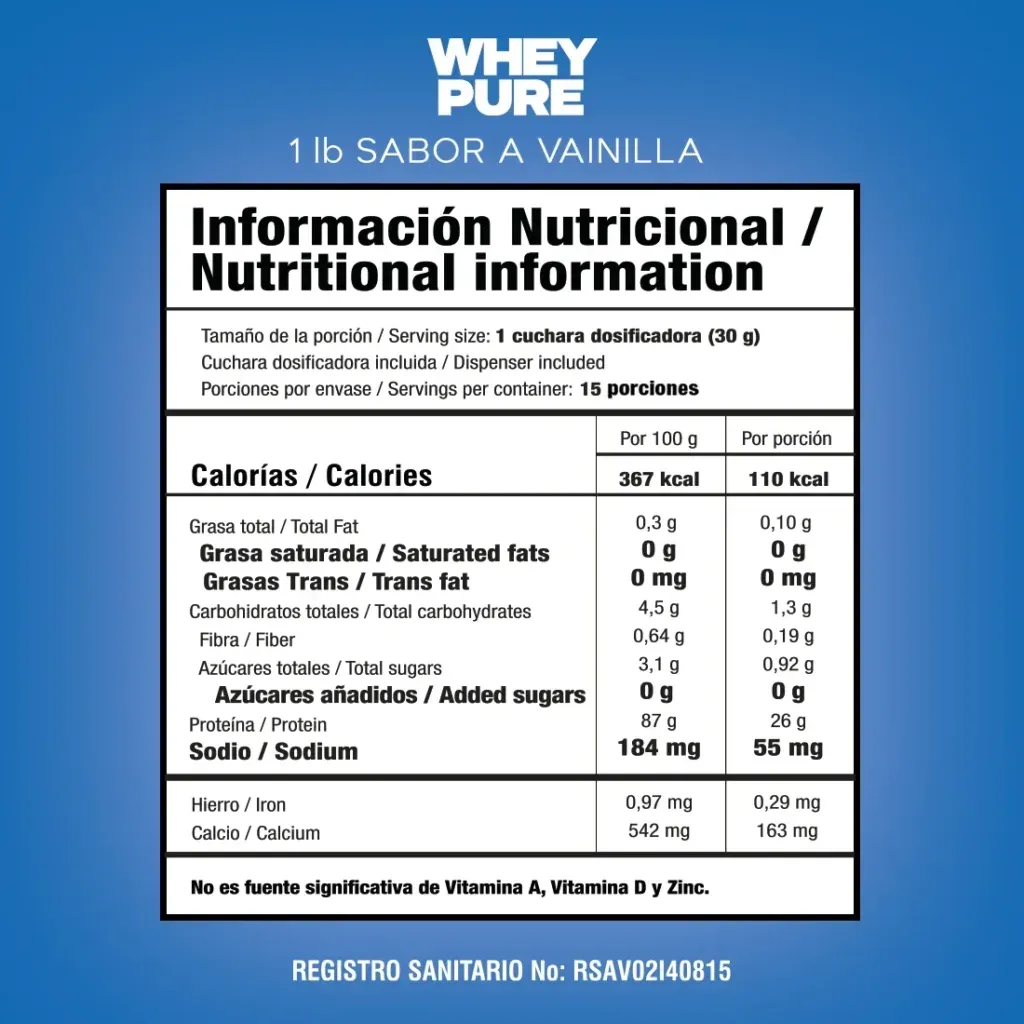 Whey Pure 1lb Vainilla