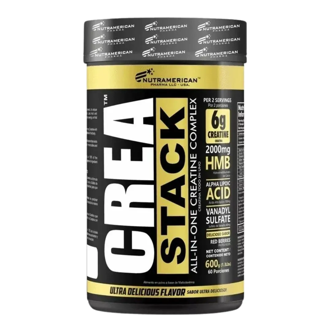 Creatina monohidratada Crea Stack 60 servicios Nutramerican