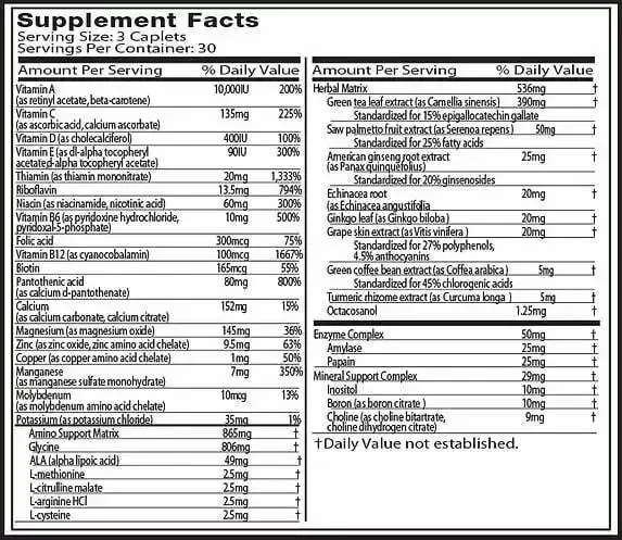 Platinum Multivitaminico 90 tabletas Muscletech