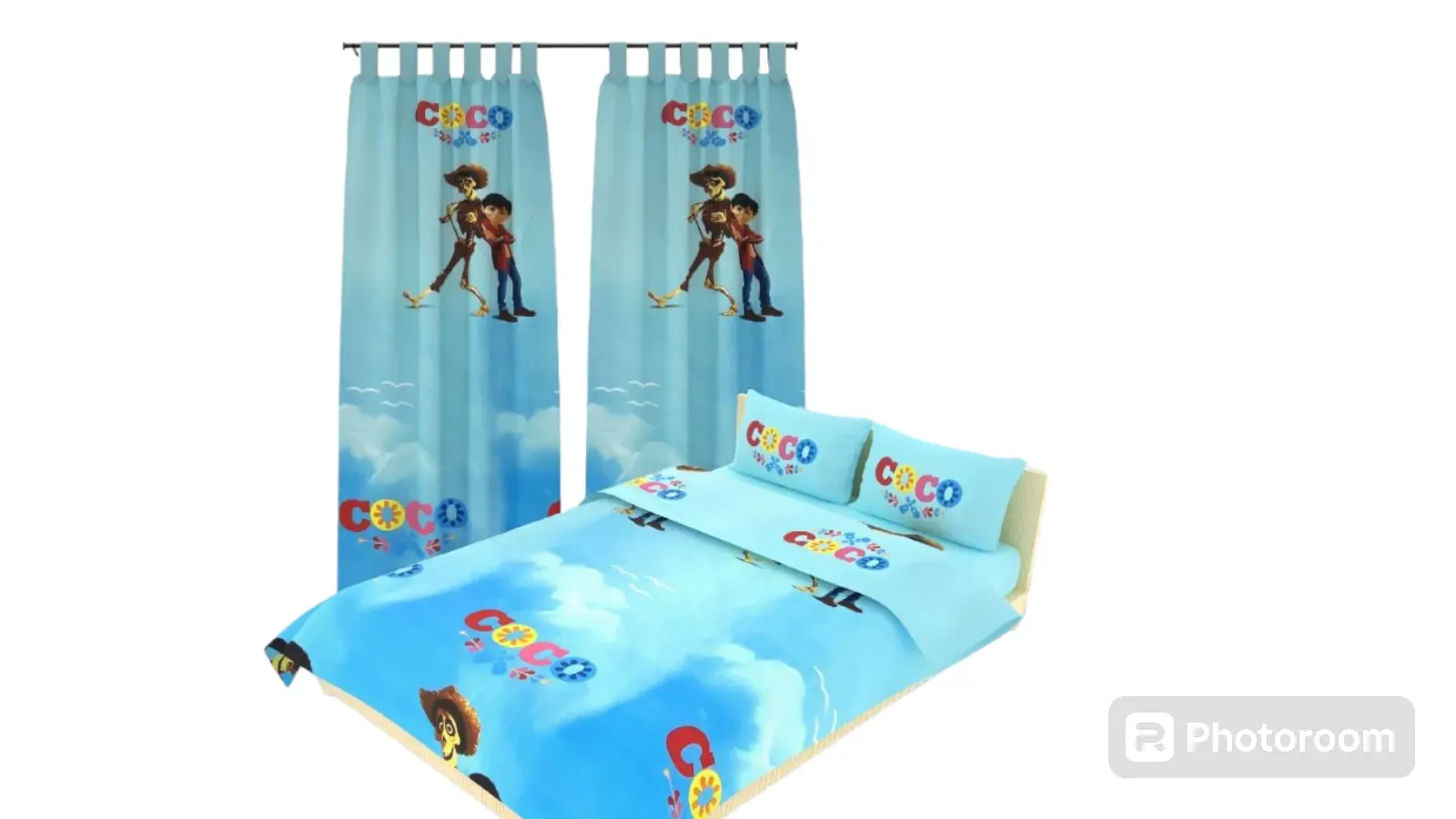 Juego de Sabanas + Cortina Infantil  coco 1.40