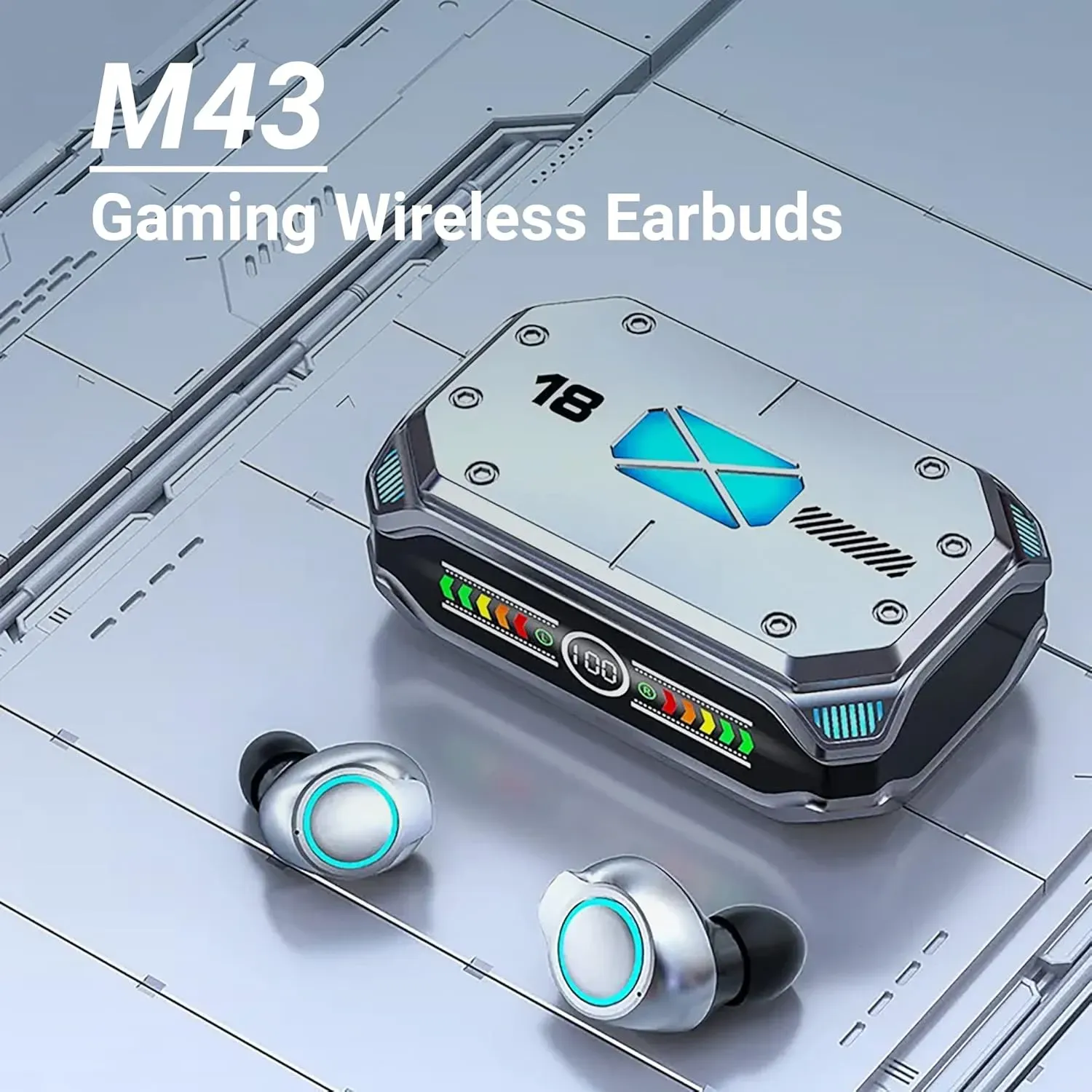 Auriculares Bluetooth M43 con iluminación RGB