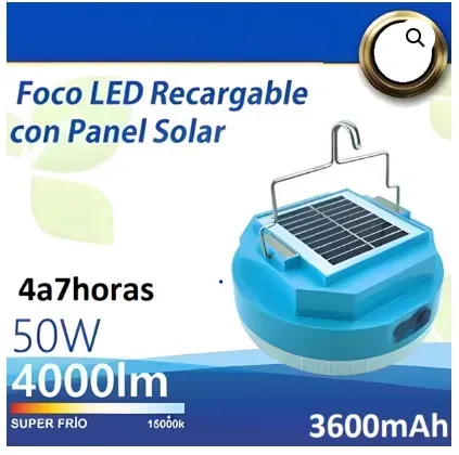 Lampara De Exteriores Con Panel Solar 50W CC