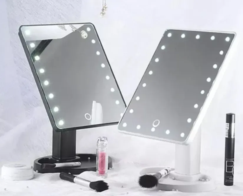 Espejo De Maquillaje LED Recargable  360 Grados Rotación  