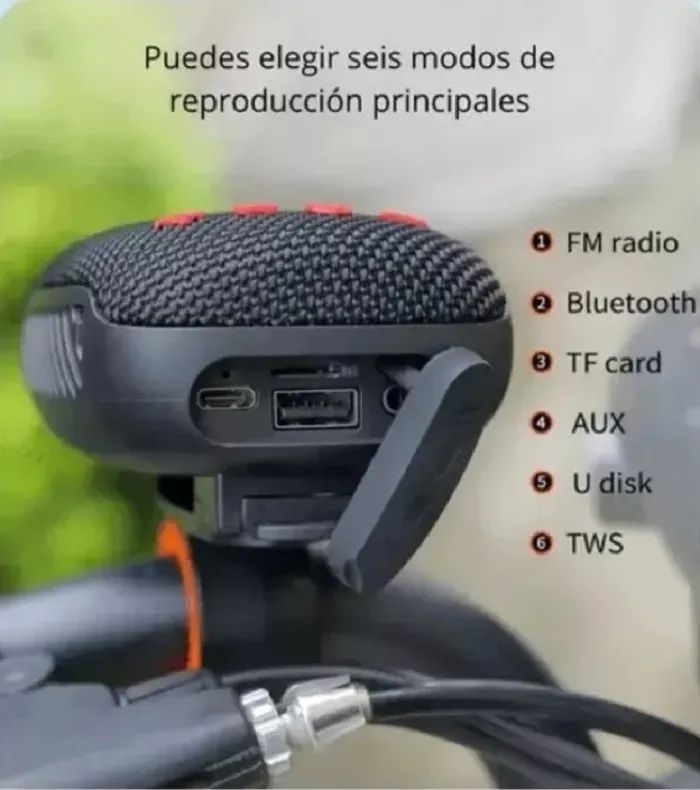 Altavoz Estéreo Inalámbrico Para Bicicleta y motocicleta, Portátil, Tipo C, USB, Recargable,Impermeable TG-392