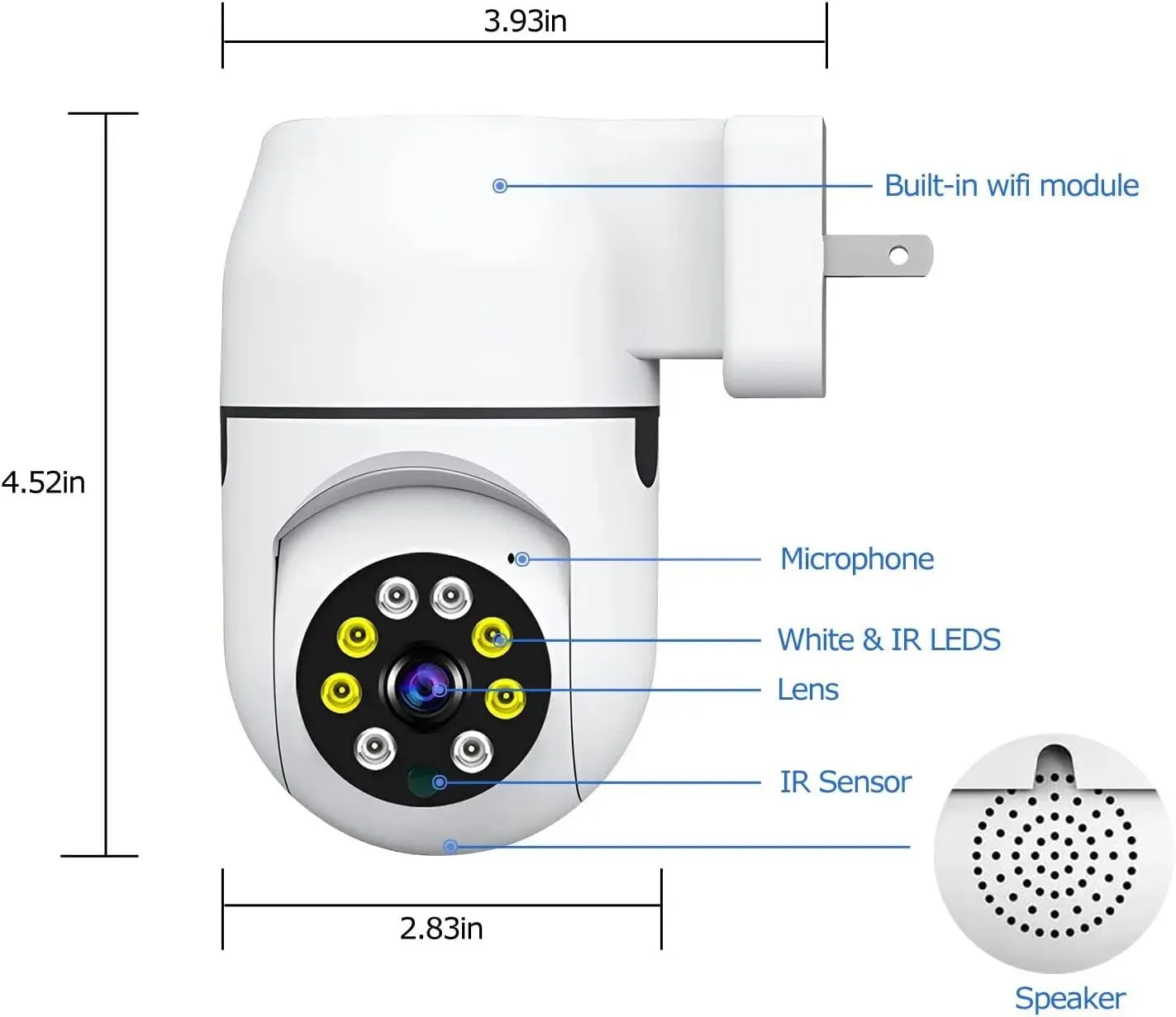  Cámara De Seguridad Inalámbrica Para Interiores Con Enchufe QD1