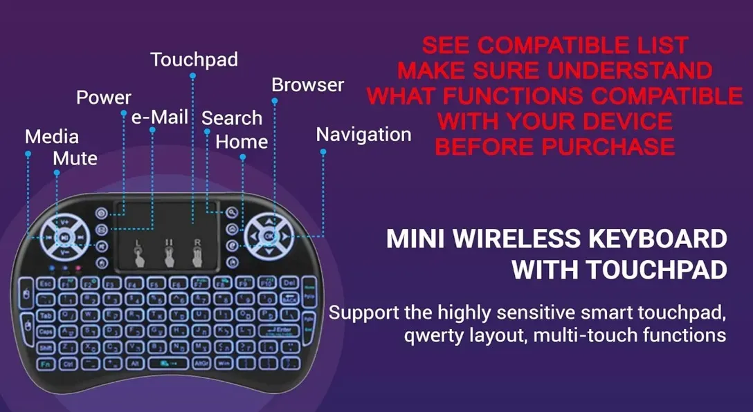 Mini Keyboard Inalambrico Touch Pad I8 TV