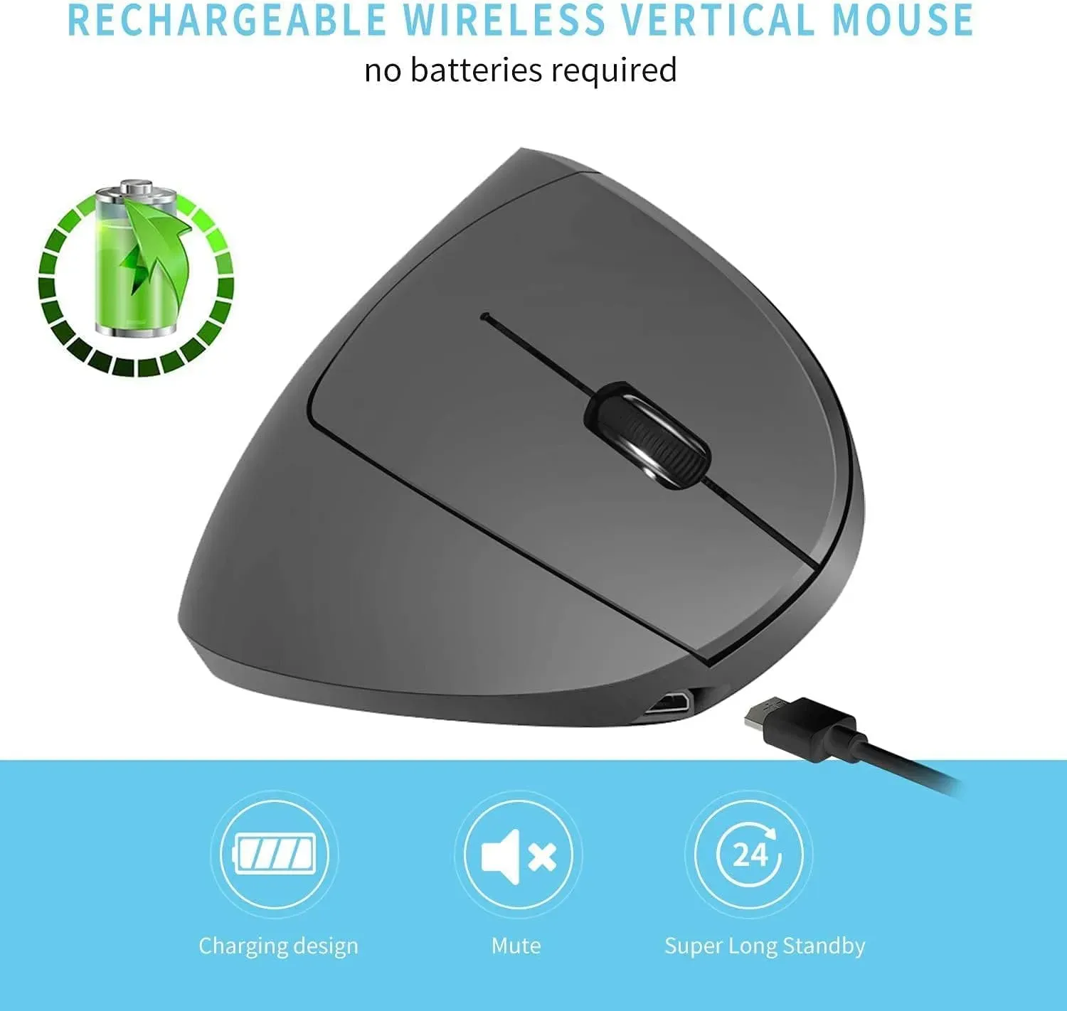 Mouse Vertical Ergonomico Inalambrico 