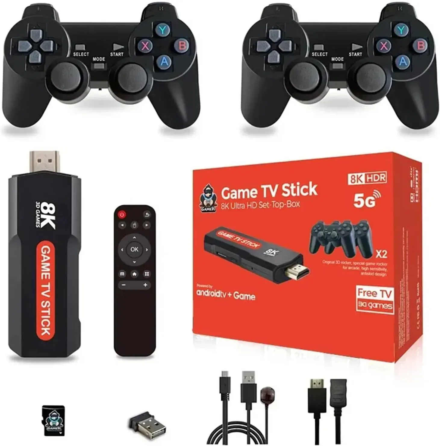 Consola Game Stick x2 + TV Box TV Q9