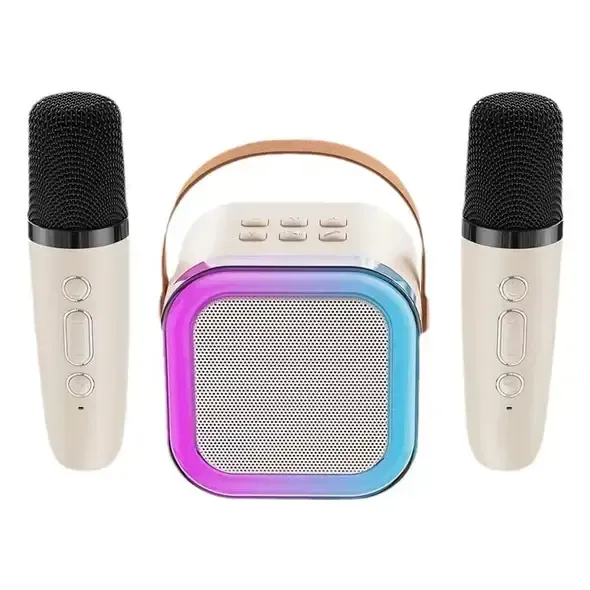 Mini Parlante Karaoke Con Microfonos Inalambricos