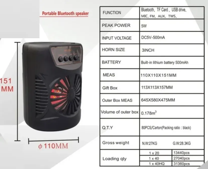 HF-326 Parlante de 3 In