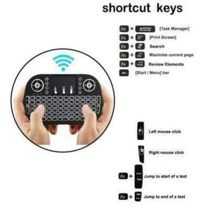 Mini Keyboard Inalambrico Touch Pad I8 TV