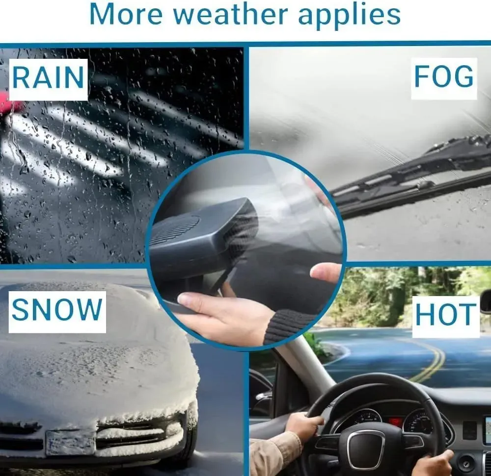 Calentador Ventilador Portátil Para Automóvil, 3 en 1 De Calentamiento Rápido, Descongelador, Desempañador