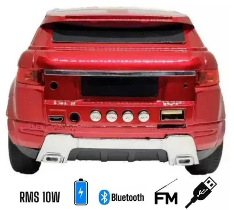 Parlante Portátil BT389  Carro Rojo Con Bluetooth Puerto USB, radio FM 