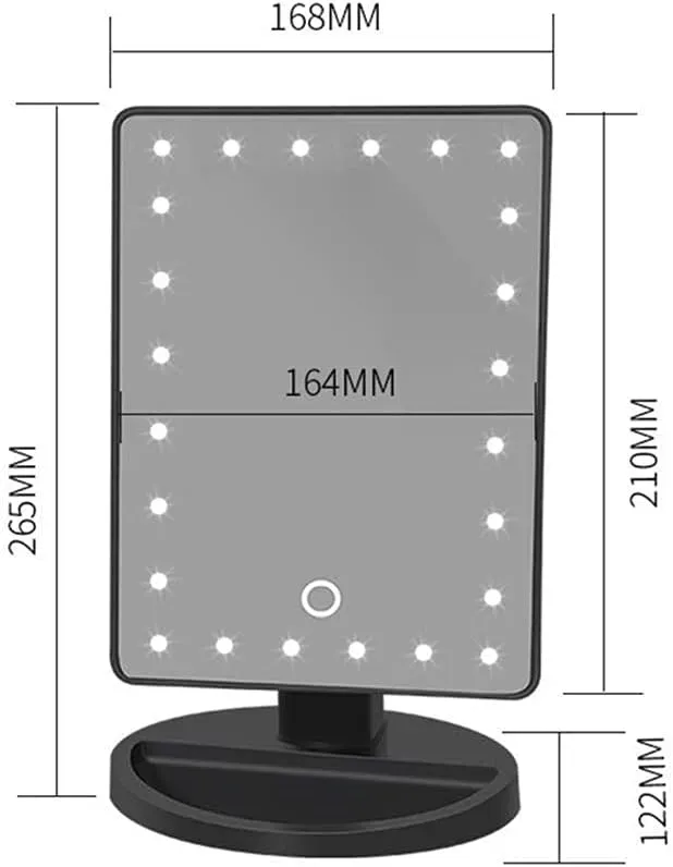 Espejo De Maquillaje LED Recargable  360 Grados Rotación  