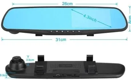 Espejo Retrovisor 4 Pulgadas De Carro 2 Cámaras