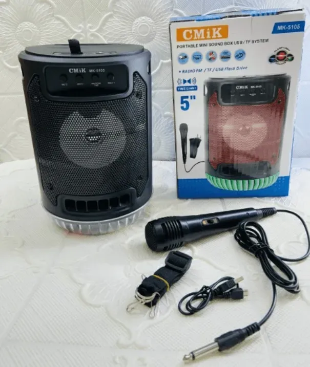 Parlante CMIK Inalámbrico Recargable Micrófono Karaoke Luces/ MK5105