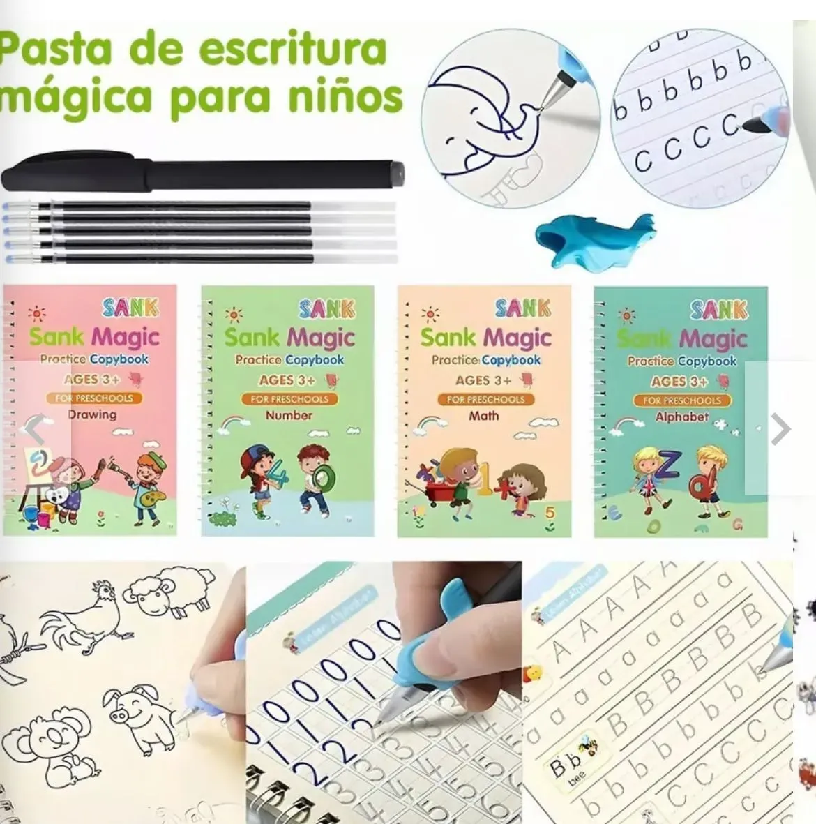 Set De Libros Mágicos De Caligrafía Para Niños 