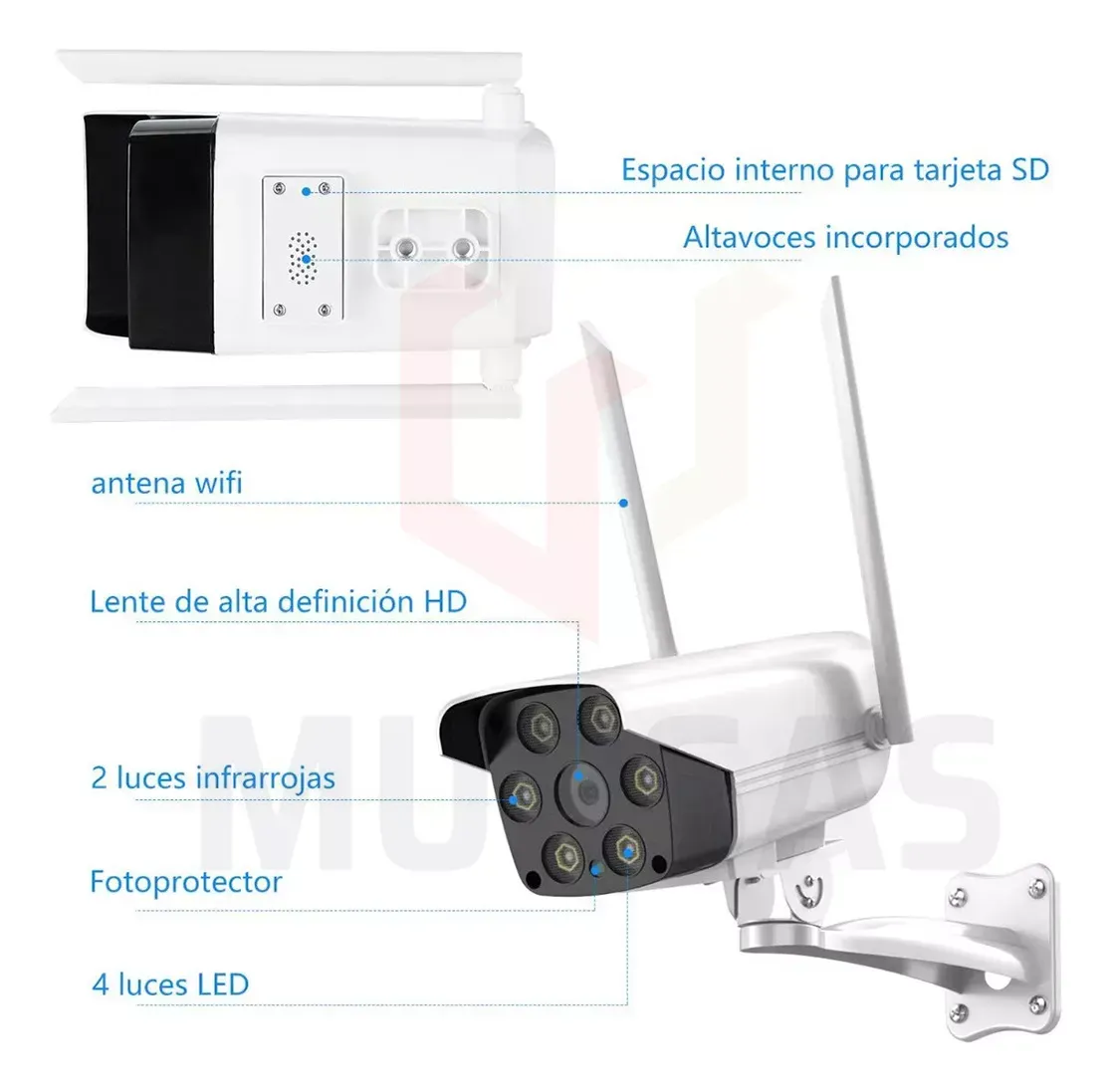 Cámara de Vigilancia Fija con Alarma, Audio Bidireccional