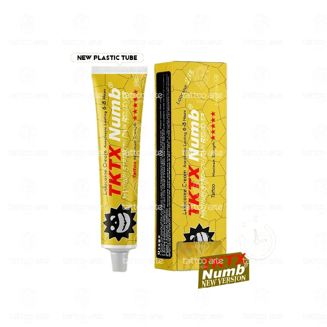 Crema TKTX NUMB Gold 23% - 6 a 8 Horas - Para Sesiones Largas de Tatuaje y Pieles Sensibles, Micropigmentación, Microblading