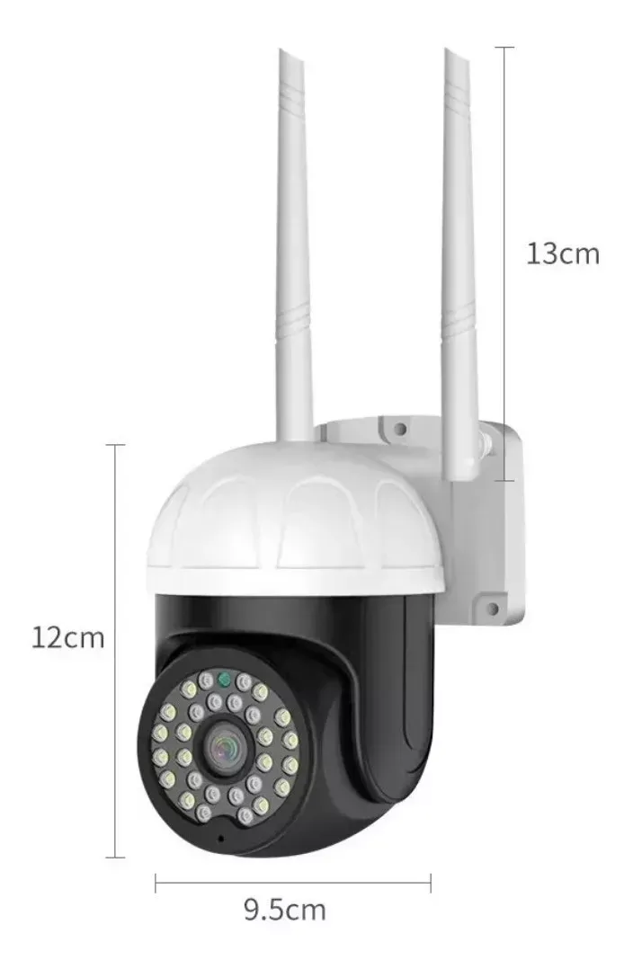 Cámara de Seguridad Exterior Domo PTZ 2MP | Visión 360° | Detección de Movimiento | WiFi | V380PRO