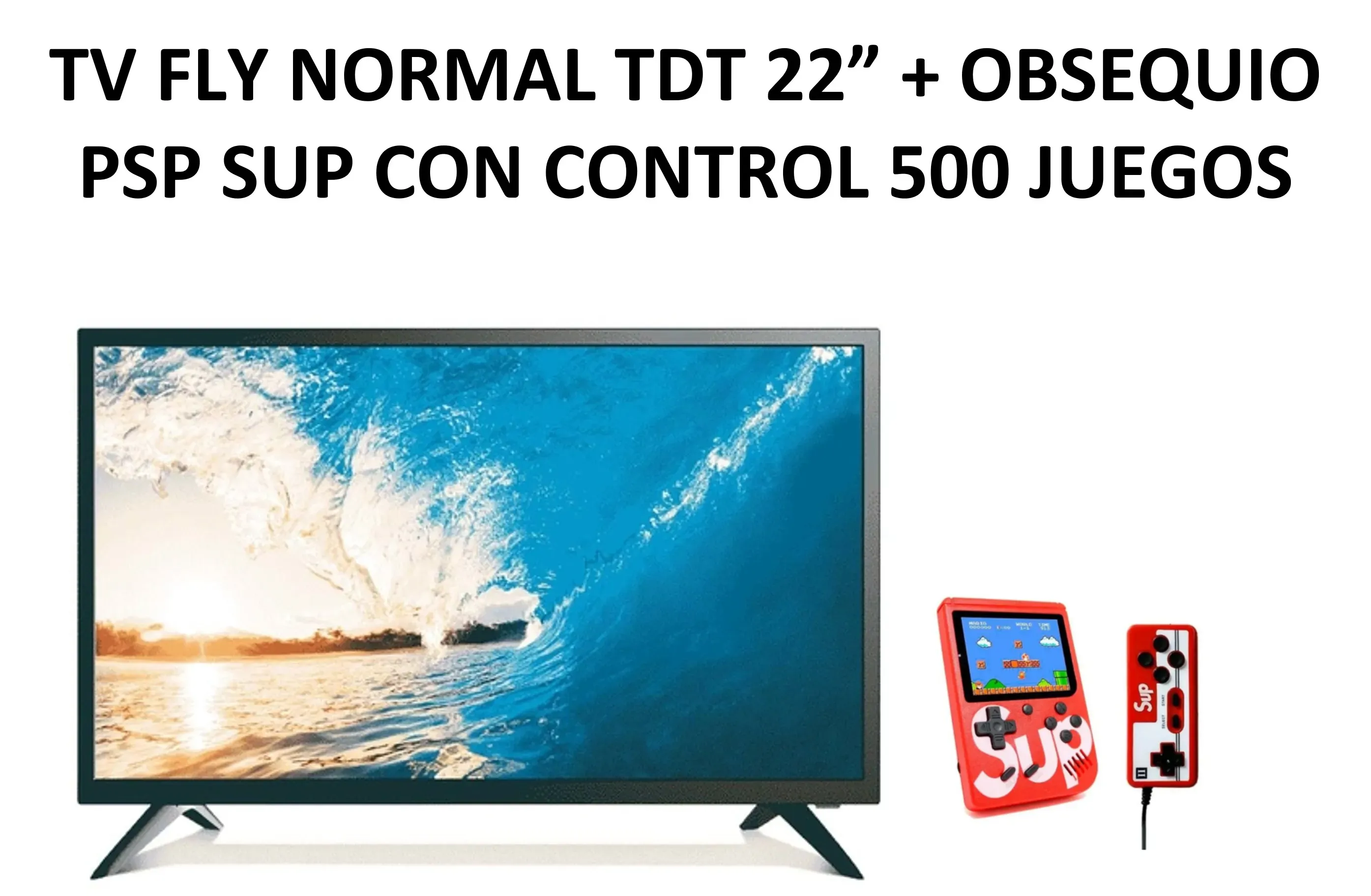 Televisor FLY 22" TDT Con Obsequio Consola Video Juego