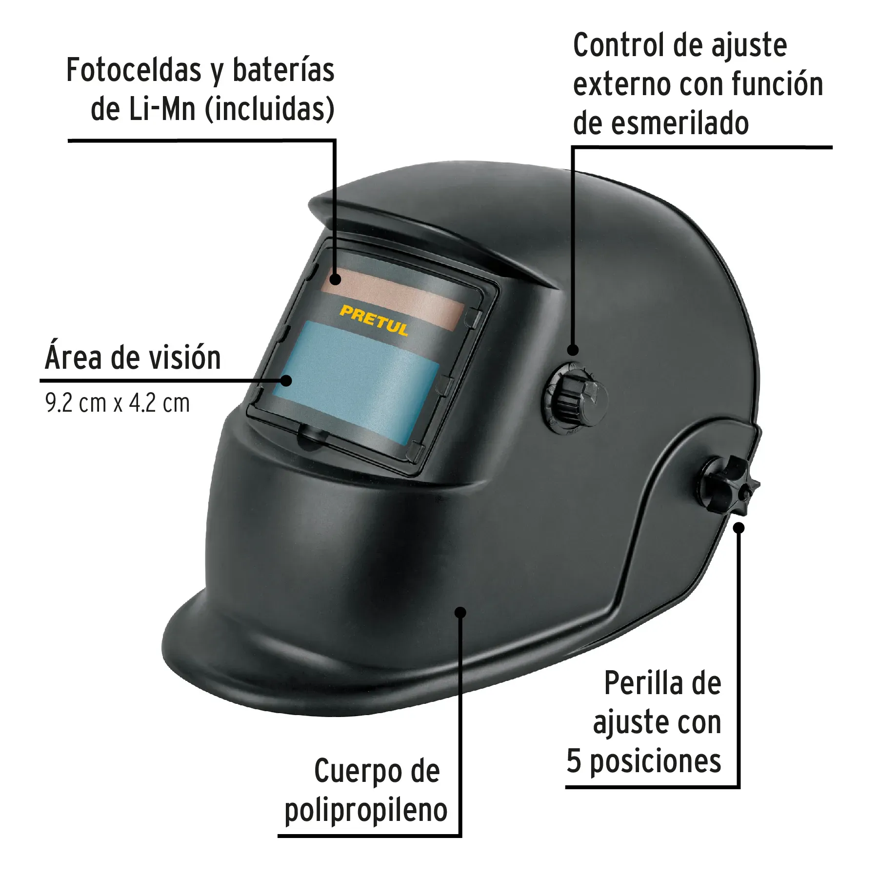 Careta Electrónica p/soldar PRETUL 