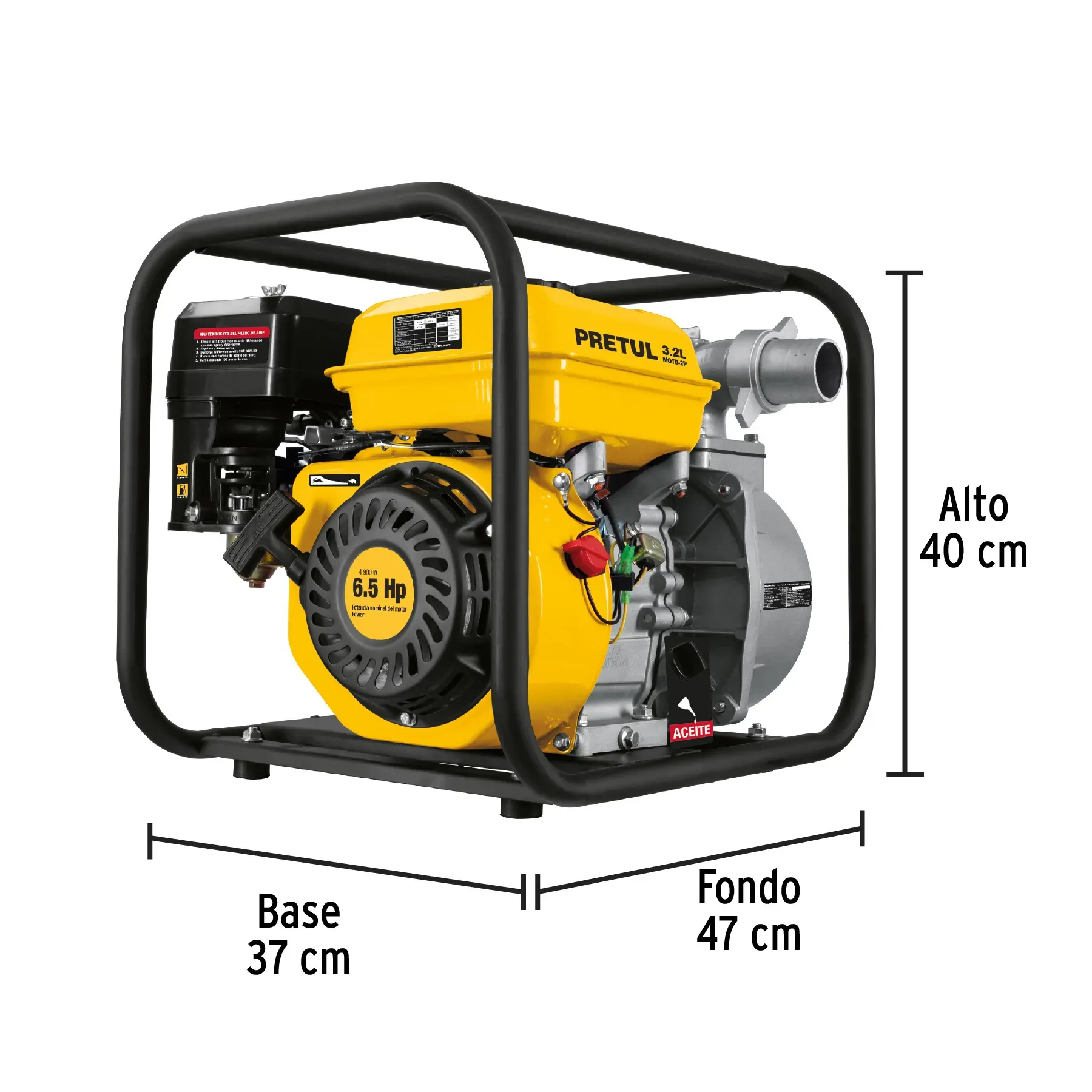 Motobomba Autocebante 2"x2 A Gasolina 6-1/2 Hp PRETUL