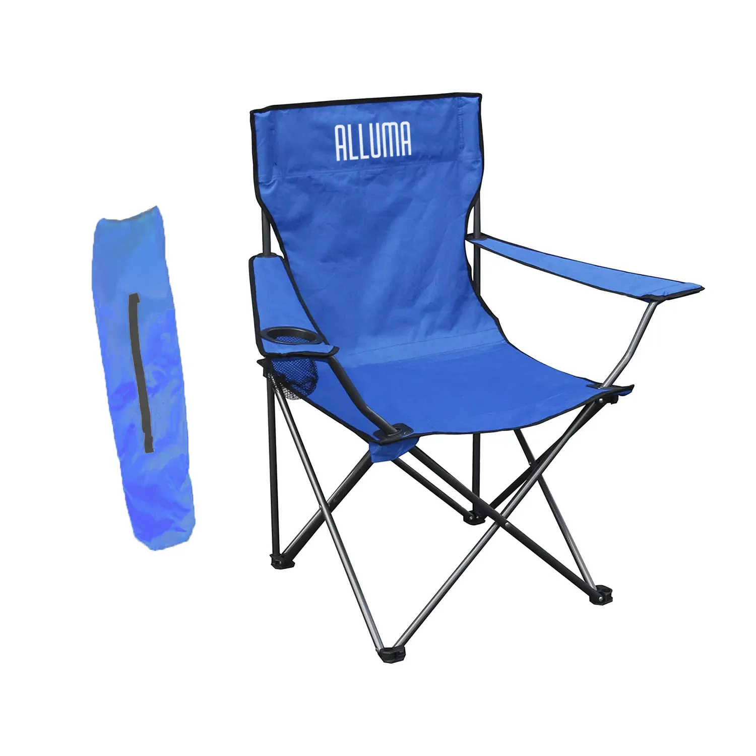 Silla Camping Plegable Alluma Azul Con Estuche