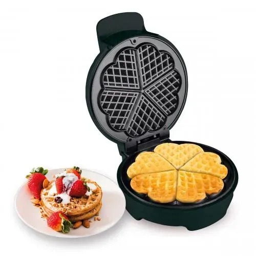 Wafflera Electrica Forma De Corazón Home Elements Negro