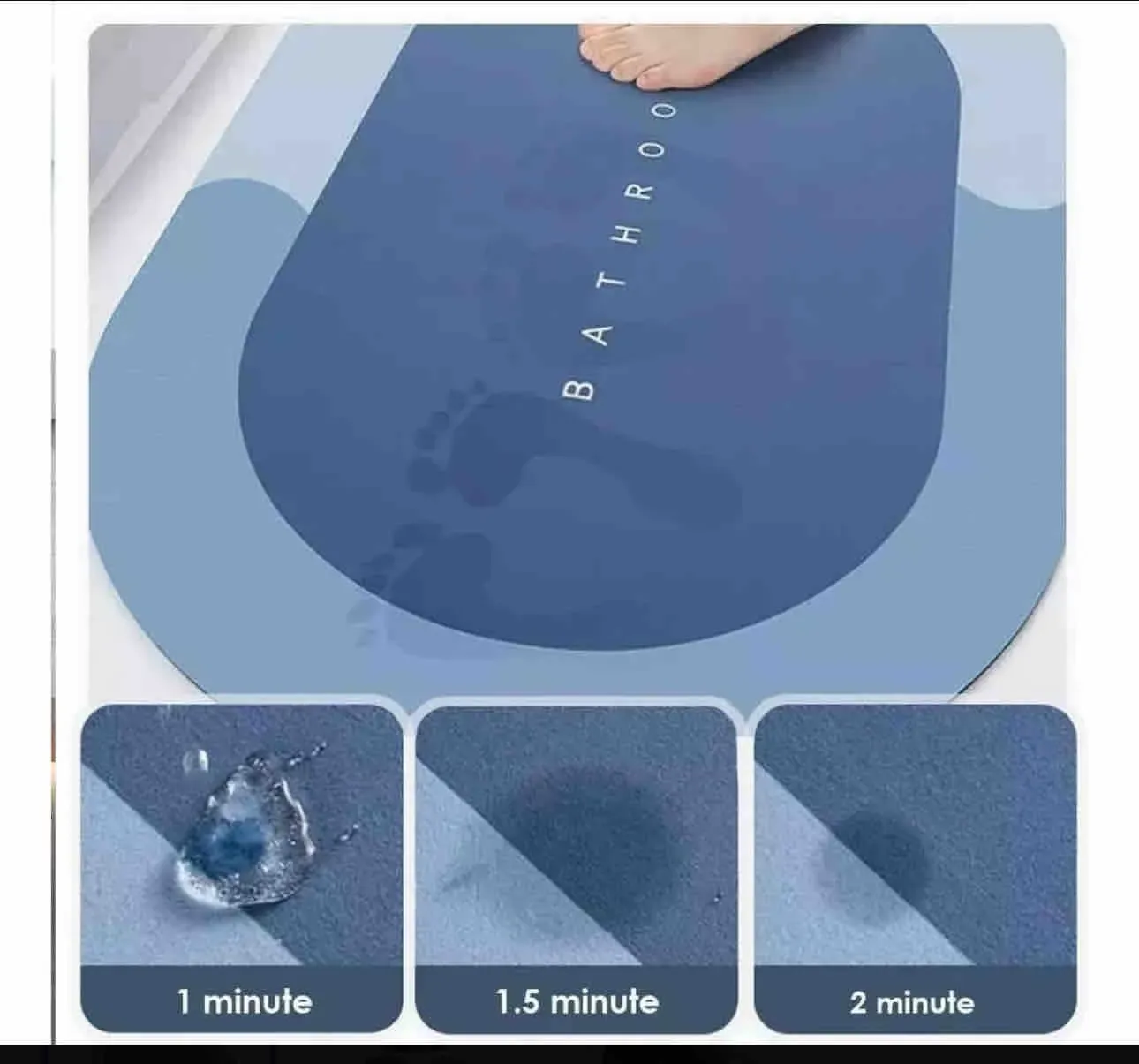 Tapete Alfombra De Baño Ultra Absorbente Antideslizante