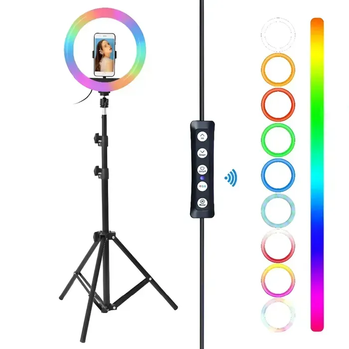 Aro De Luz Rgb Led 26 Cm Selfie + Trípode