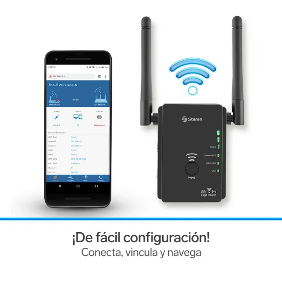 Repetidor WI-FI 2,4 GHZ 25M Cobertura STEREN