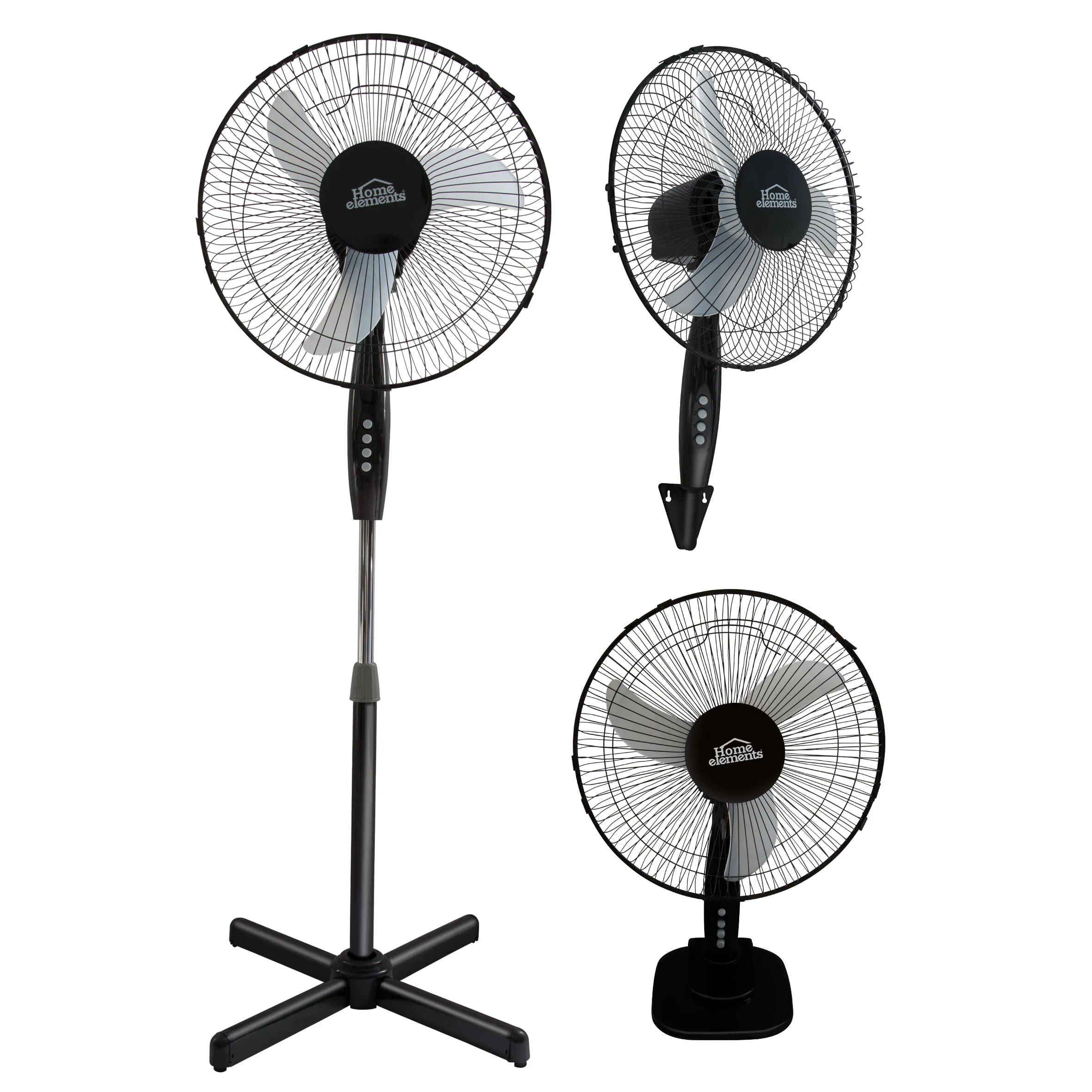 Ventilador PEDESTAL NEGRO 3 en 1 Home Elements