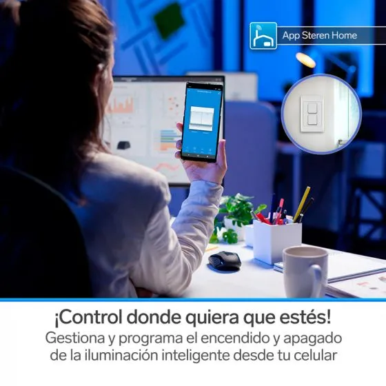 Apagador Doble Wifi Inteligente Alexa STEREN